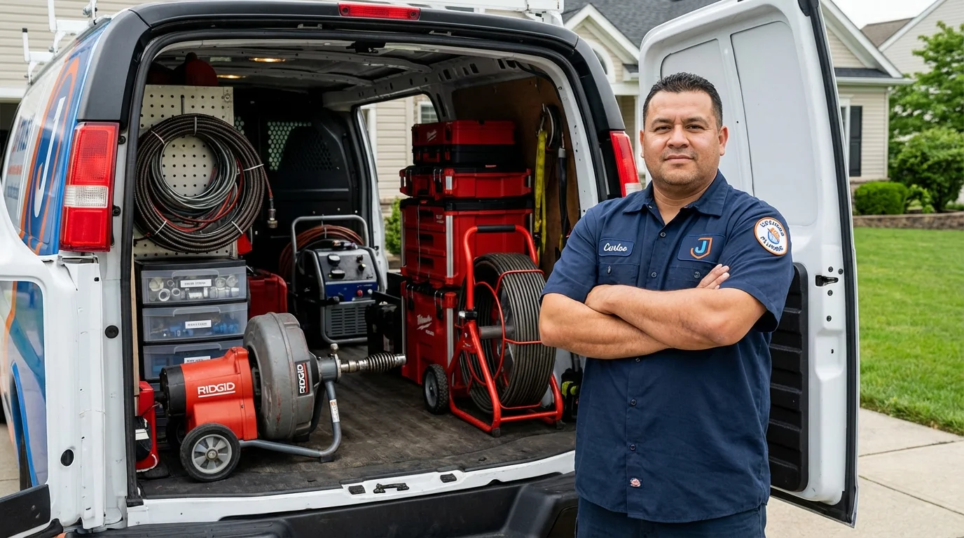 Professional drain cleaning equipment and Johns Plumbing LLC plumber in Little Rock