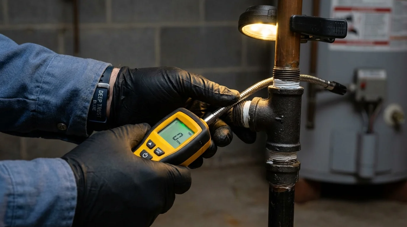 Gas leak detection with electronic sniffer by Johns Plumbing LLC in Little Rock