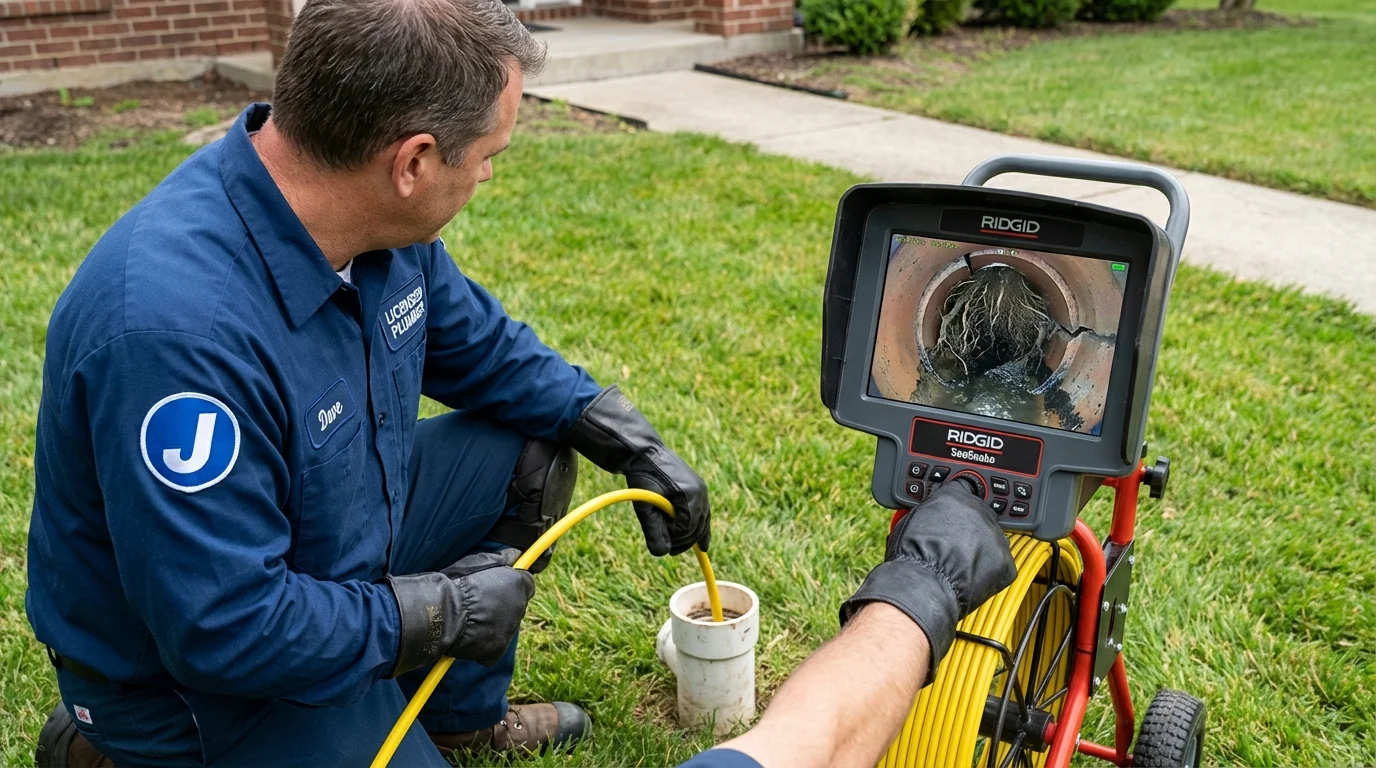 Sewer camera inspection being performed by Johns Plumbing LLC in Little Rock